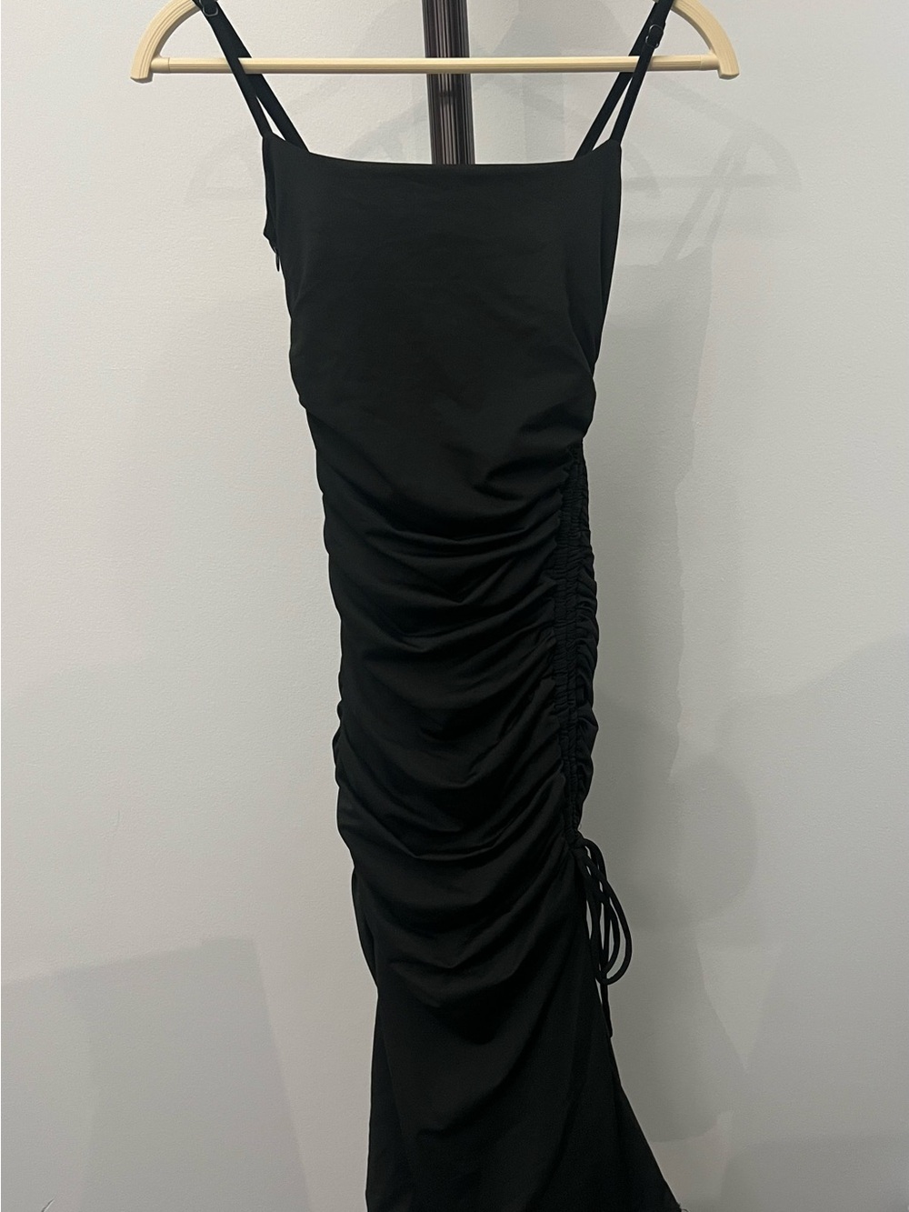 Princess Polly Black Ruched Side-Drawstring Maxi Skirt